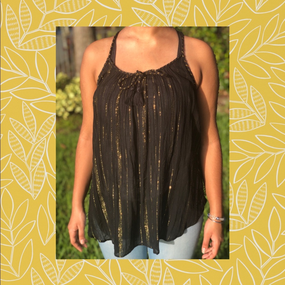 black and gold shimmer tank